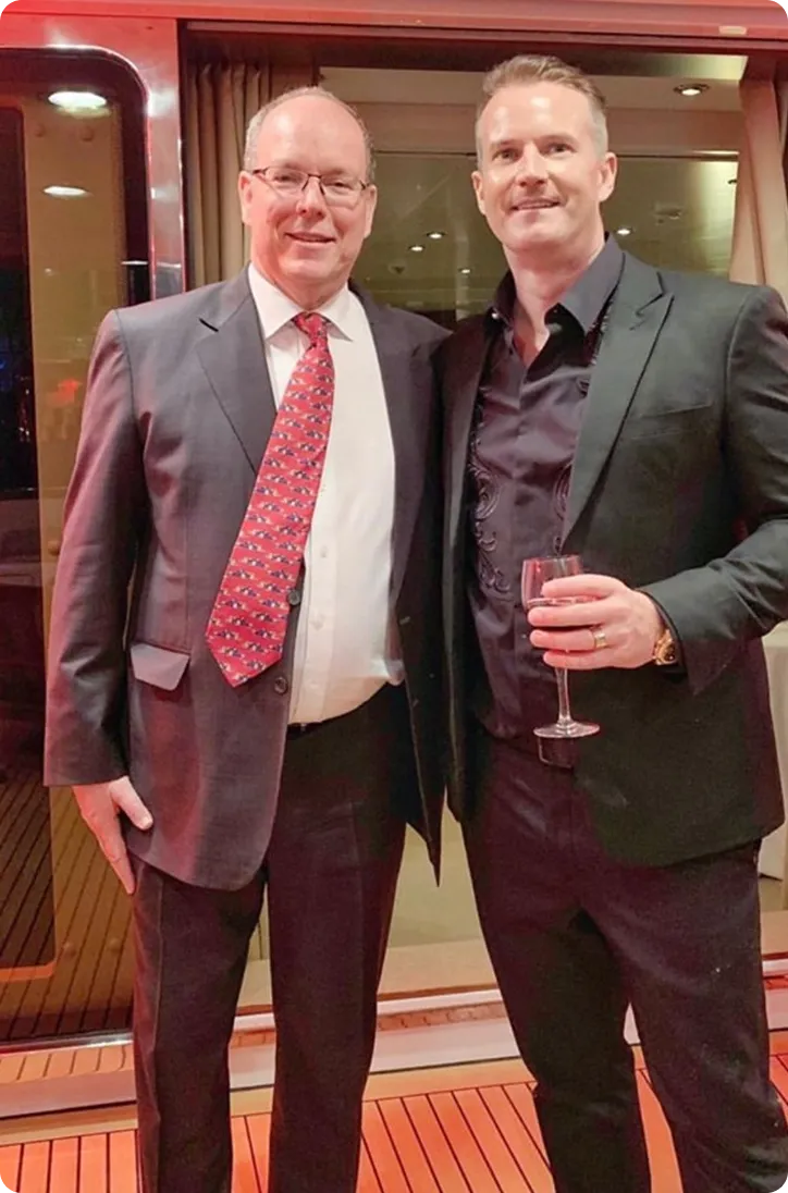Jeremy Harbour with the prince of Monaco