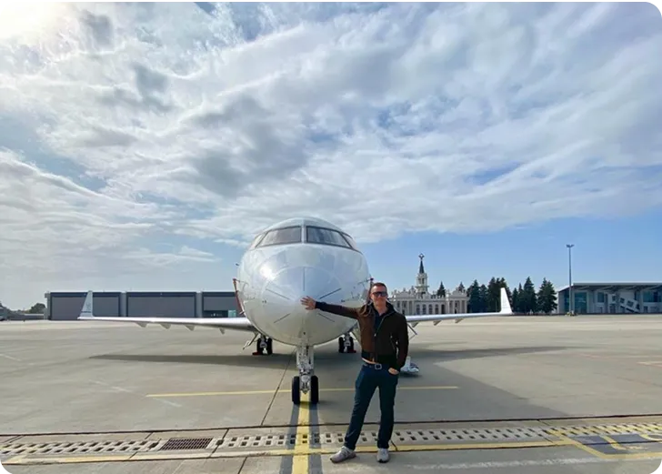 Jeremy infront his Jet