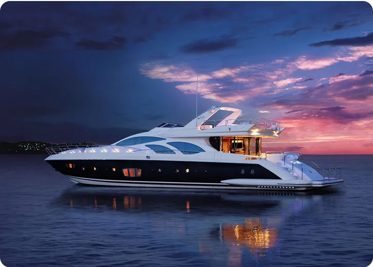 Azimut superyacht in sunset